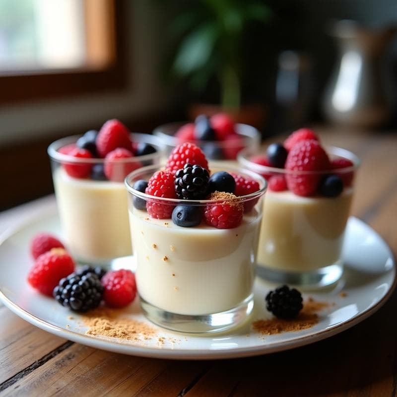 Pudín de Tapioca con Leche de pistacho y Frutos del Bosque: Postre Sin Lactosa y Sin Azúcar