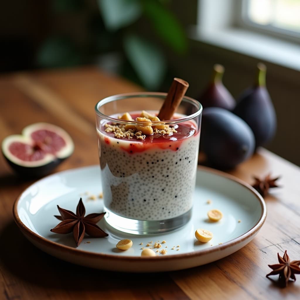 Puddín de Semillas de Chía y Leche de Macadamia con Compota de Higo: Desayuno Sin Azúcar y Keto
