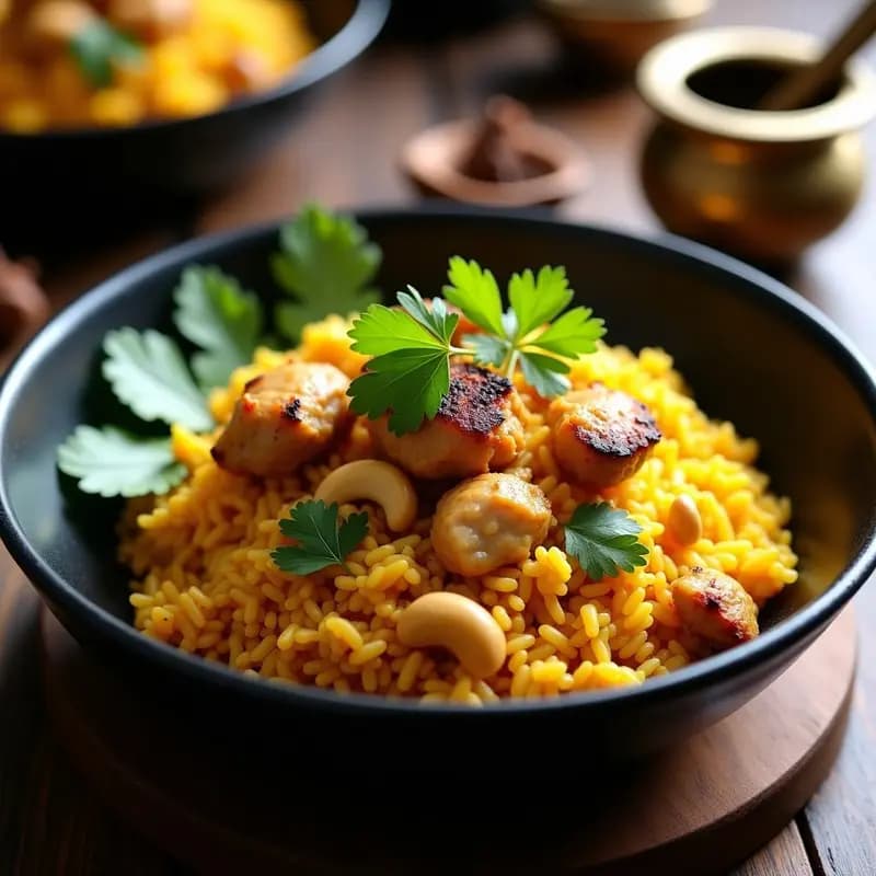 Pulau de Arroz con Pollo y Especias Ceilanesas: Receta de Sri Lanka en Olla Rápida