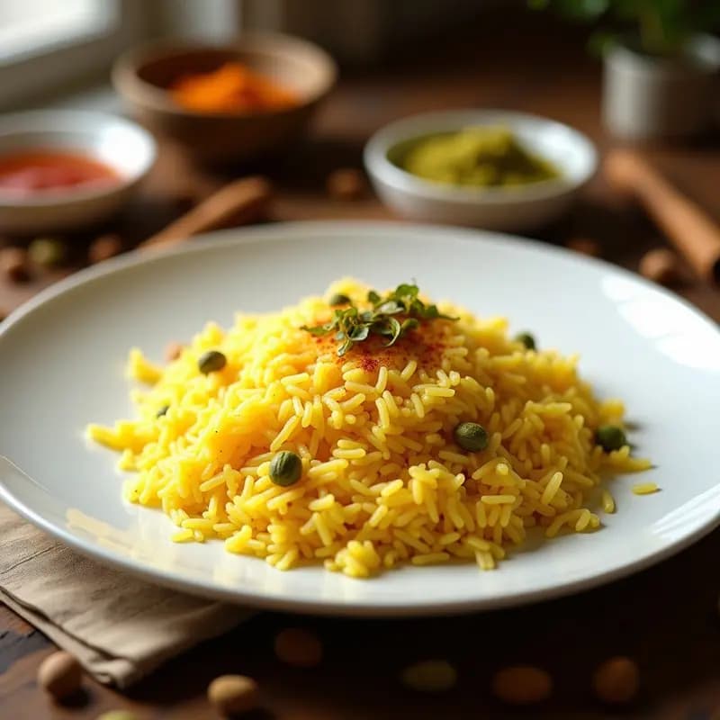 Pulav Iraní de Arroz Basmati con Azafrán y Pistachos: Receta de Celebración en Olla Rápida