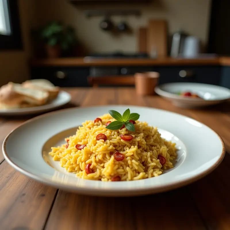 Pulav de Arroz Basmati con Azafrán y Almendras: Receta India Aromática en unaOra