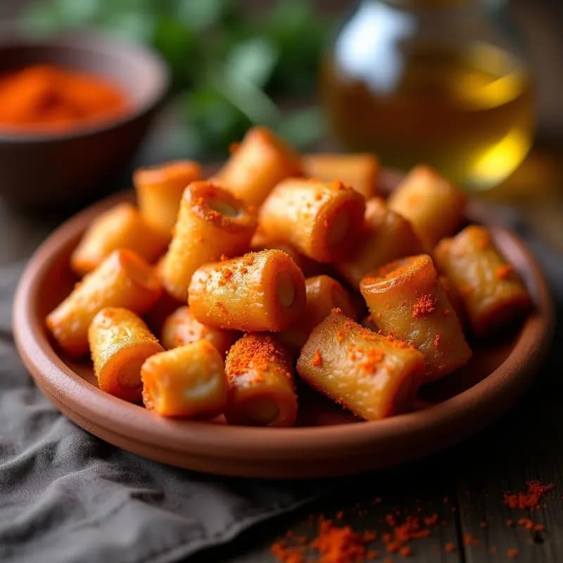 Pulgas de cerdo fritas con pimentón: Aperitivo crujiente de la abuela