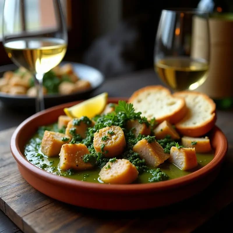 Pulgas de Cerdo en Salsa Verde: Tapa Tradicional de la Ría de Bilbao