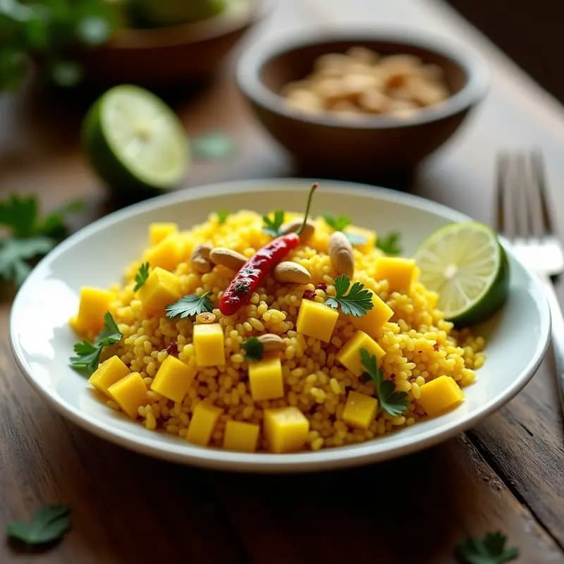 Pulihora de Mango y Arroz: Receta India Picante y Vegana para Tupper