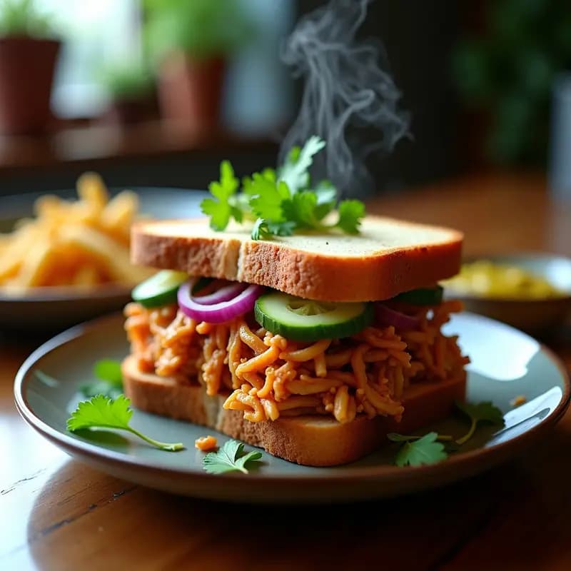 Pulled Pork de Jackfruit al Estilo Cubano: Sándwich Vegano en Airfryer