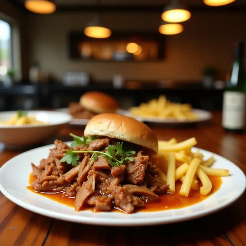 Pulled Pork al Estilo Cubano: carne Desmenuzada con Mojo y Yuca Frita