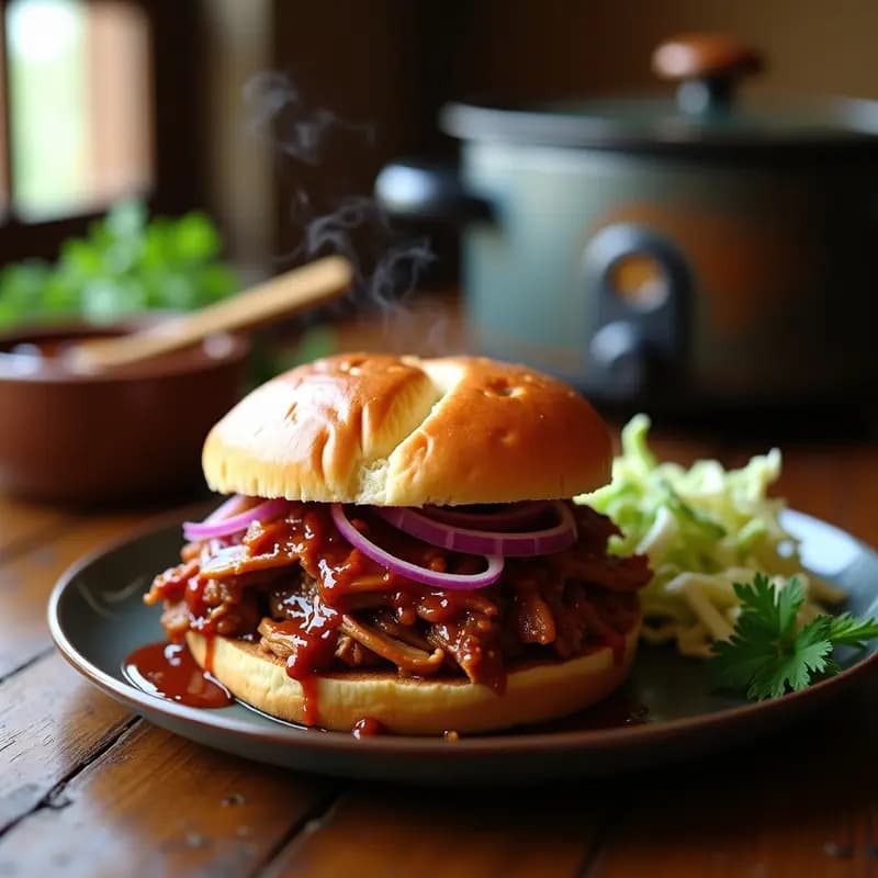 Pulled Pork al Estilo Carolina con Salsa Barbacoa: Receta Americana en Olla Lenta