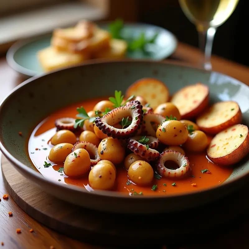 Pulpo al Ajillo con Patatas Panaderas: Receta Gallega Reconfortante en Thermomix