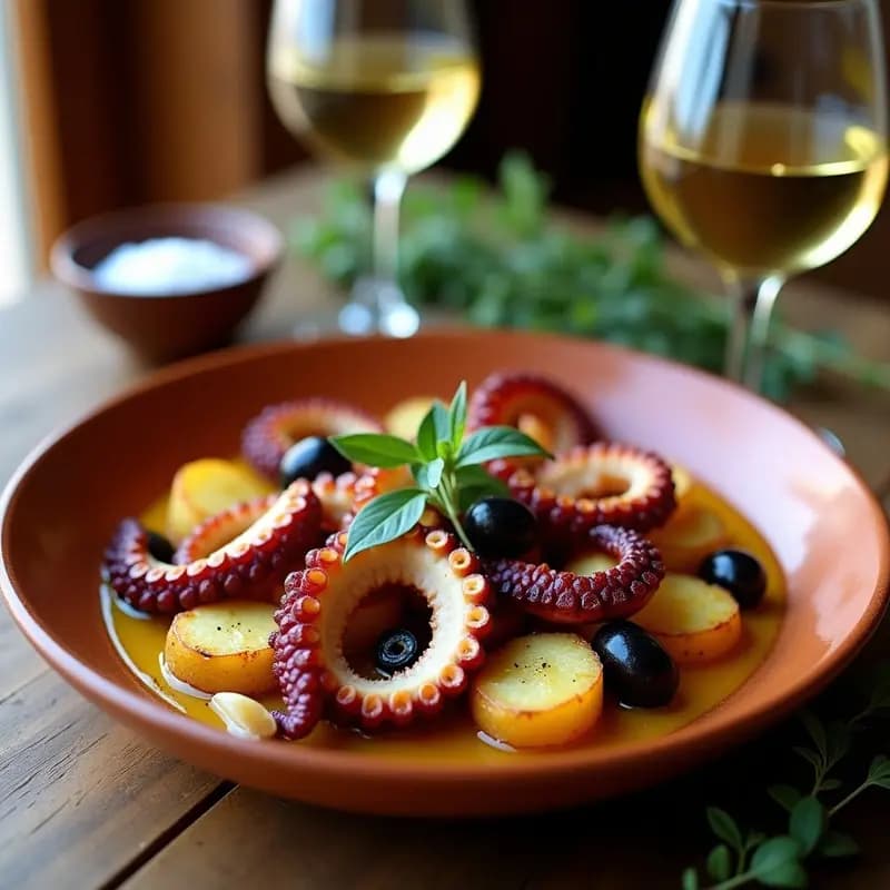 Pulpo al Olivo con Patatas Panaderas: Receta Española Tradicional de las Islas Canarias