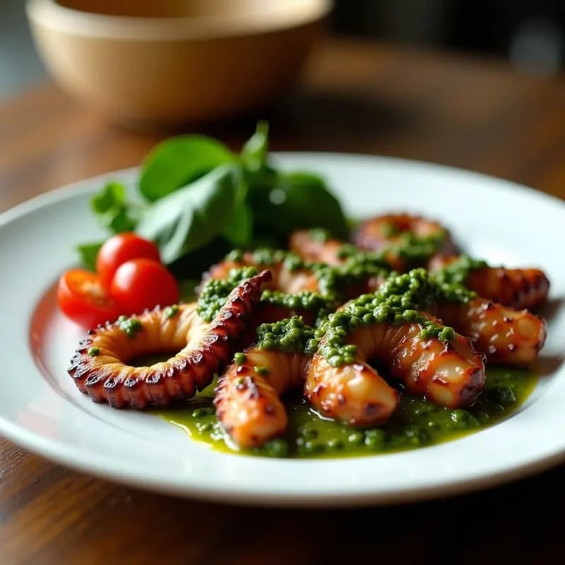 Pulpo a la Brasa con Chimichurri: Receta Peruana en Airfryer y Baja en Calorías