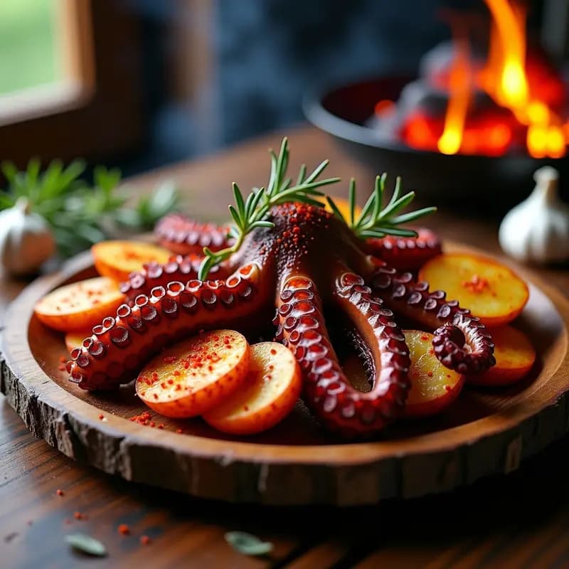 Pulpo a la Brasa con Papas Panaderas y Pimentón de la Vera: Receta Gallega Tradicional en BBQ