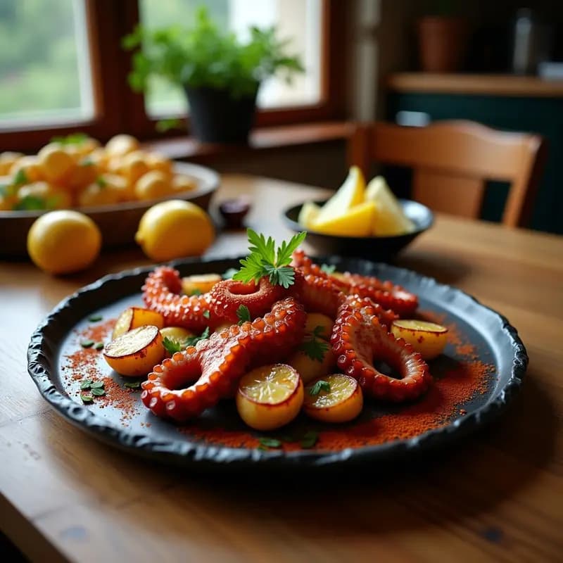 Pulpo a la Brasa con Patatas y Pimentón: Receta Portuguesa Gourmet en Parrilla