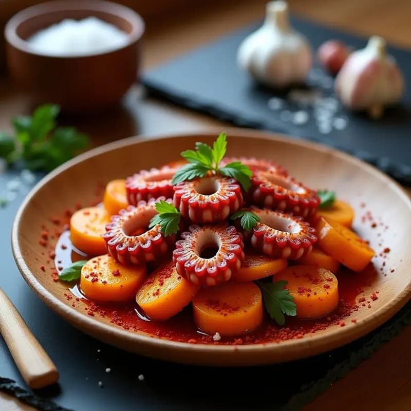 Pulpo a la Gallega con Patatas de Boniato: Receta Española Baja en Carbohidratos