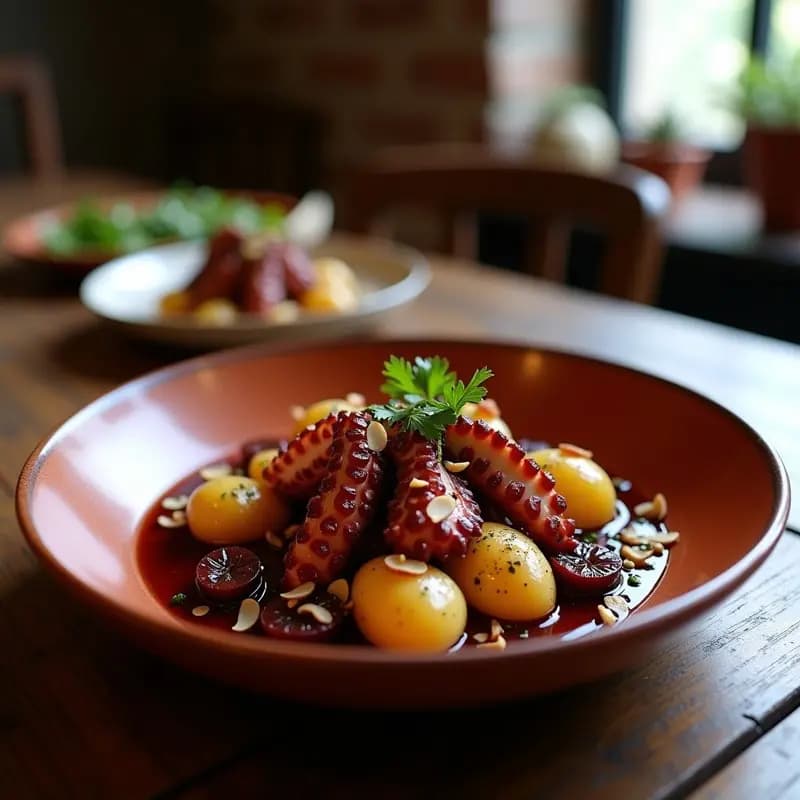 Pulpo a la Gallega con Ciruelas Pasas y Pimentón: Receta Española de Mar con Toque Dulce