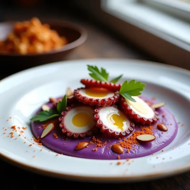 Pulpo a la Gallega con Patata Morada y Pimentón: Receta de Mar con Toque Gourmet