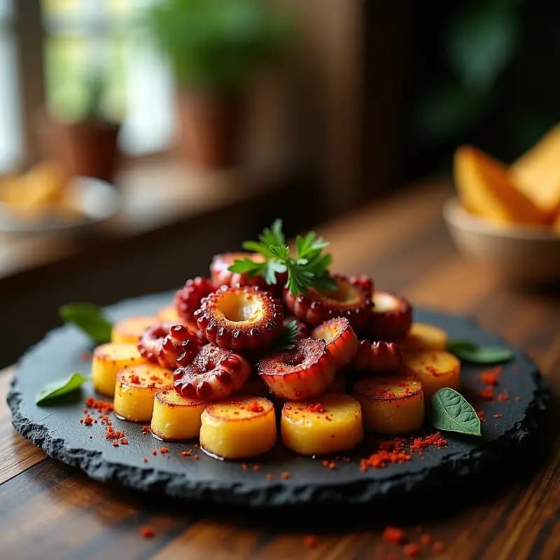 Pulpo a la Gallega con Patatas Asadas en Airfryer: Receta española keto y alta en proteína