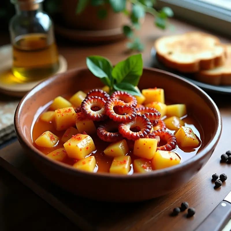 Pulpo a la Gallega con Pimentón y Patata Cocida: Tapa Tradicional para Fiestas