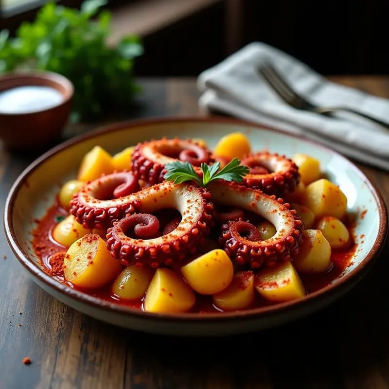 Pulpo a la Gallega con Pimentón Picante y Patatas: Receta Española Clásica sin Gluten