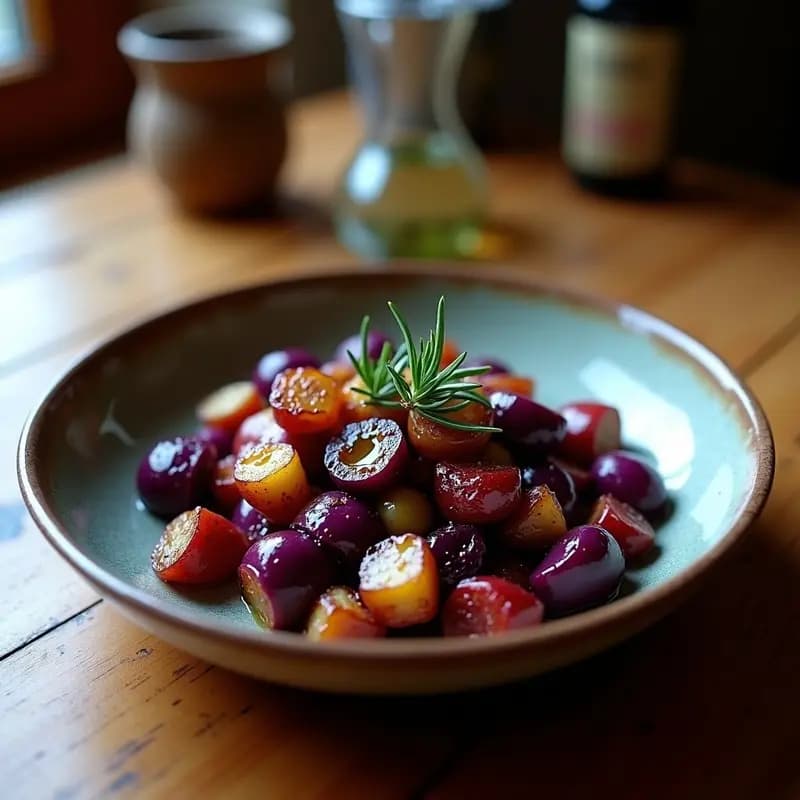 Pulpo a la Gallega con Pimientos de Padrón y Patata Morada: Receta Española Fusionada con Toque Gallego