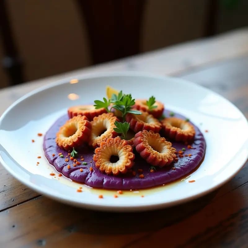 Pulpo a la Galleta con Pimentón de La Vera y Patata Morada: Receta Gallego Gourmet en Airfryer