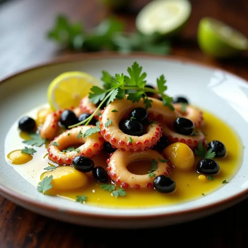 Pulpo al Olivo Peruviano con Aceitunas Botija: Receta Costera Aromática y Keto