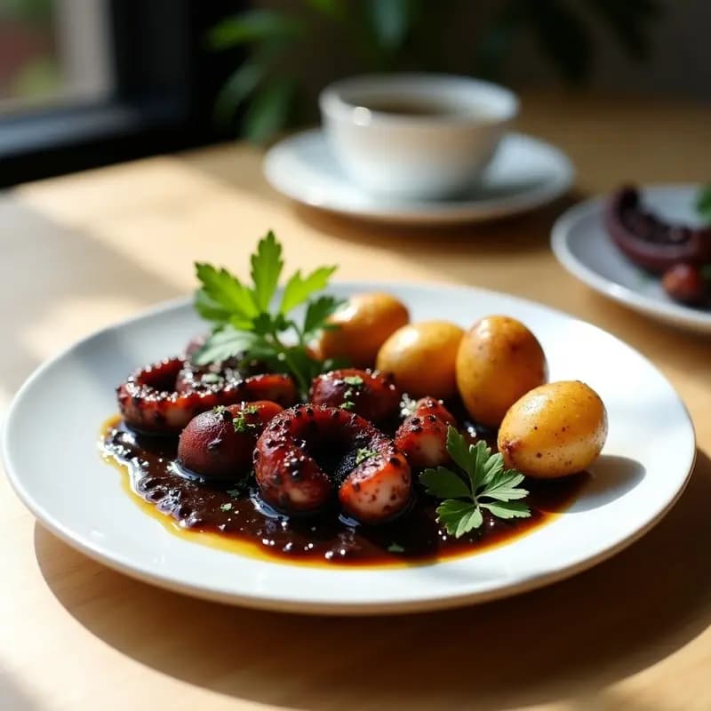 Pulpo al Olivo con Papas Doradas: Receta Peruana Gourmet en Airfryer