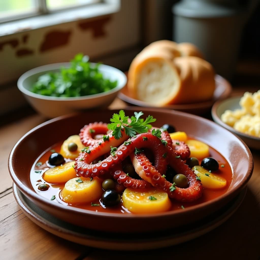 Pulpo al Olivo con Patatas Panaderas: Receta Española Gourmet en Olla Lenta