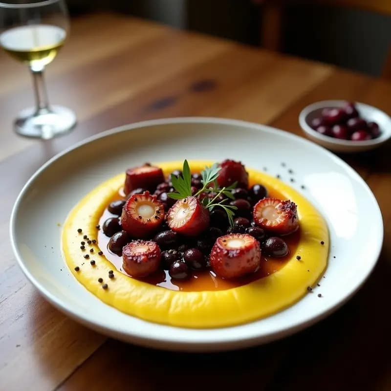 Pulpo al Olivo con Puré de Papa Amarilla: Receta Peruana Gourmet en 35 Minutos