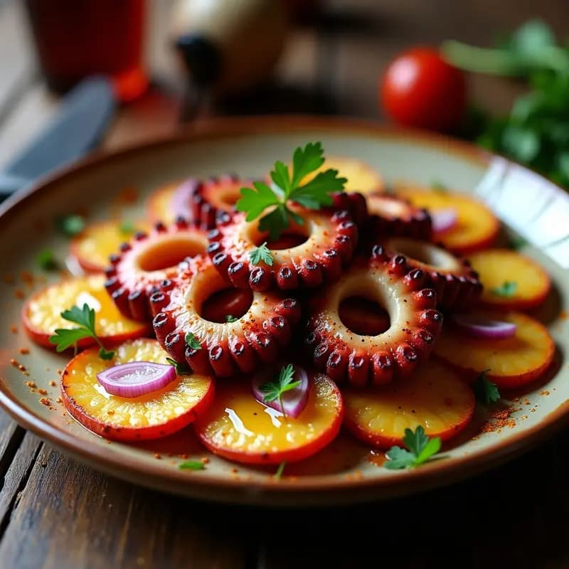 Pulpo a la Parrilla con Pimentón de la Vera y Patatas Panaderas: Receta Gallega en Airfryer