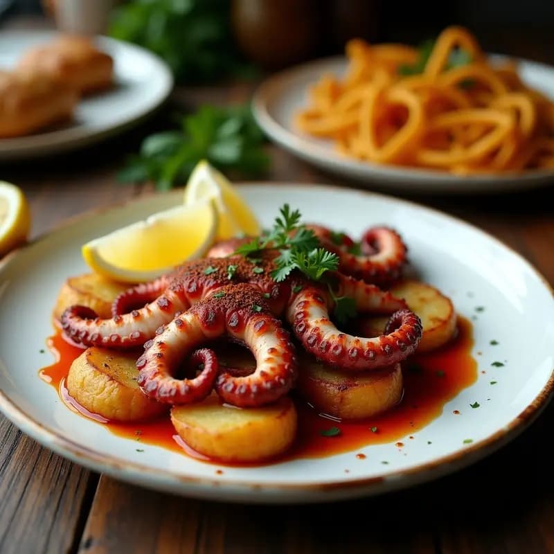 Pulpo a la Plancha con Pimentón de la Vera y Patatas Pajas: Tapa Gallega en 20 Minutos