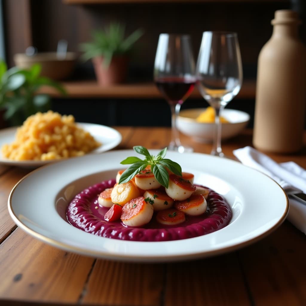 Pulpo al Vapor con Puré de Patata Morada y Alioli de Azafrán: Receta Española Gourmet en 30 Minutos