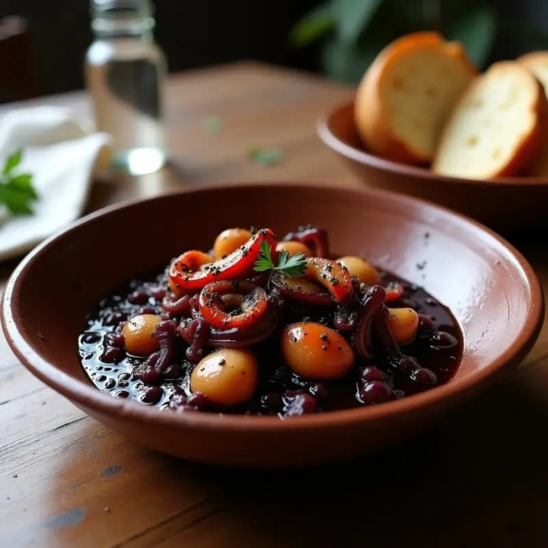 Pulpo en Salsa de Tinta de Calamar: Receta Gallega Tradicional y Sorprendente