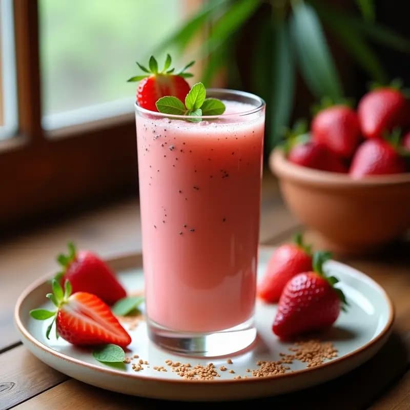 Pulque de Fresa y Chía: Bebida Mexicana Probiótica y Sin Azúcar