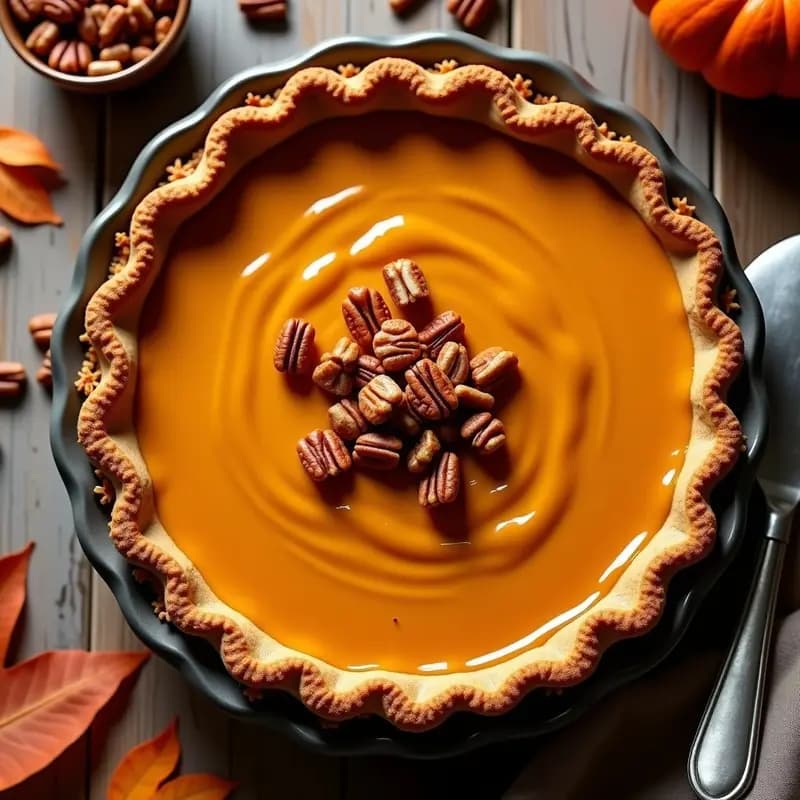 Pumpkin Pie Vegana: Postre Americano con Base de Dátiles y Nueces