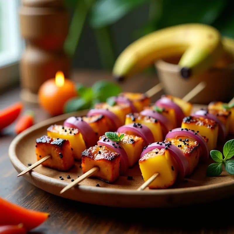 Pupu Lovers Hawaiano con Pollo Teriyaki y Piña Asada: Receta en Brochetas