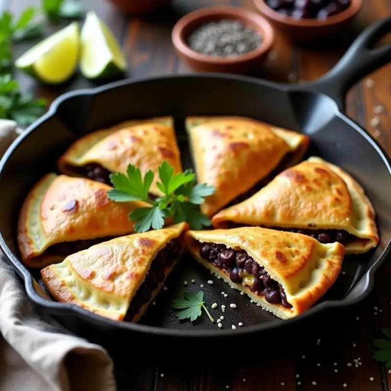 Pupusas Salvadoreñas de Frijol Negro y Chía: Rellenas de Queso Vegano