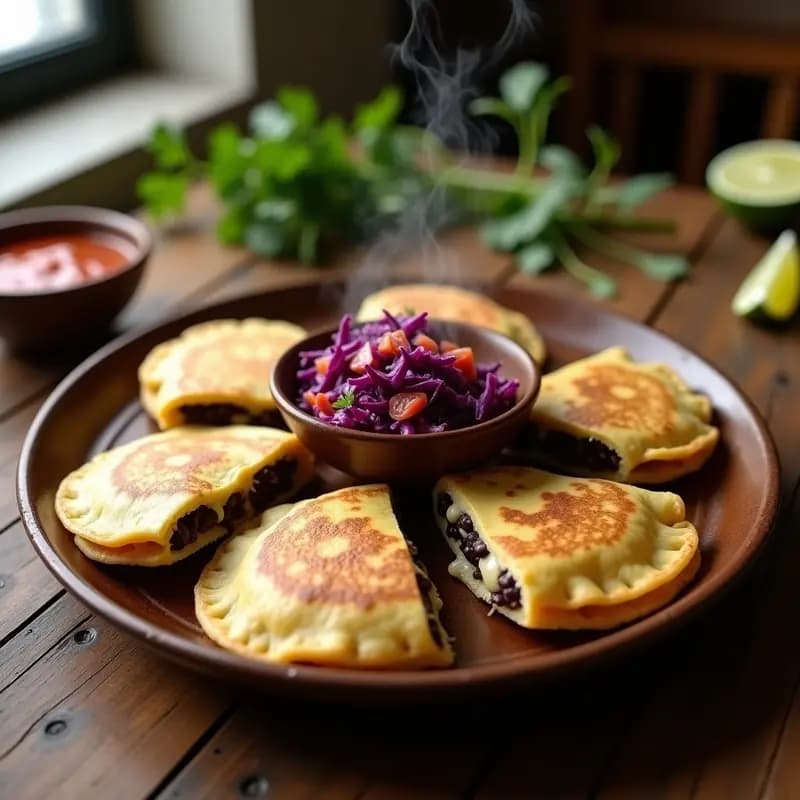 Pupusas de Frijoles Negros y Queso Vegano: Receta Salvadoreña Sin Lactosa en Thermomix