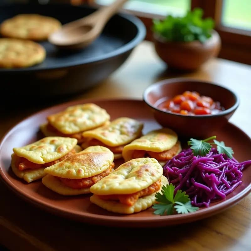 Pupusas de Queso de Soja y Chicharrón Vegano: Receta Salvadoreña en Comal