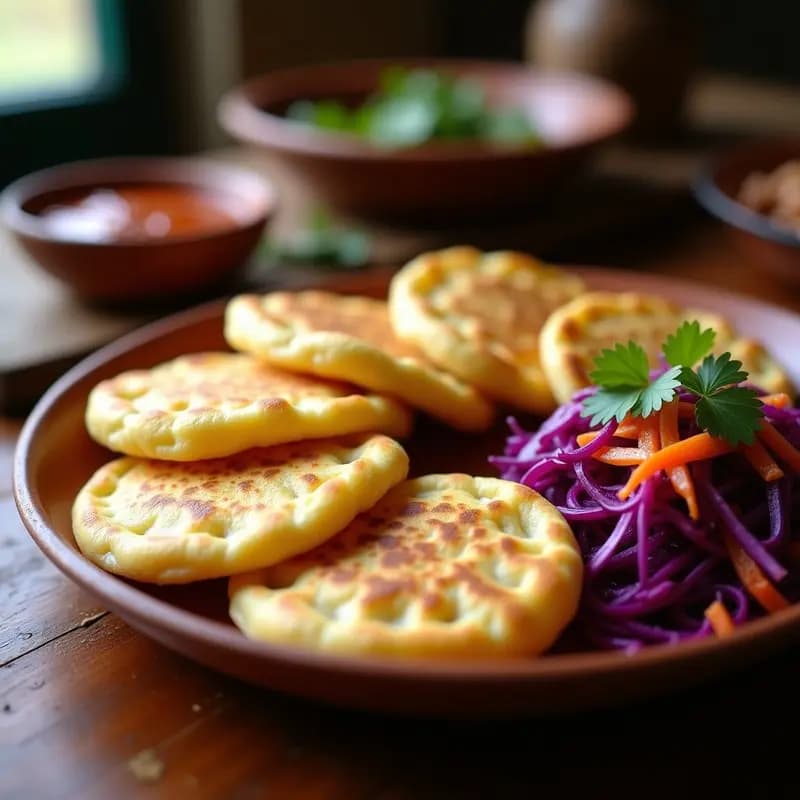 Pupusas de Yuca y Queso de Anacardos con Curtido de Repollo: Receta Salvadorena Vegana