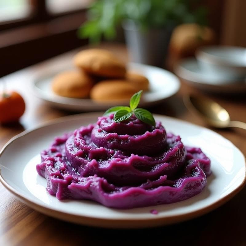 Puré de Batata Morada con Leche de Coco: Acompañamiento Argentino Sin Lácteos