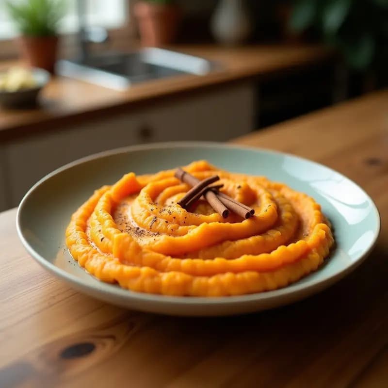 Puré de Boniato con Leche de Coco y Canela: Acompañamiento Caribeño Sin Lactosa