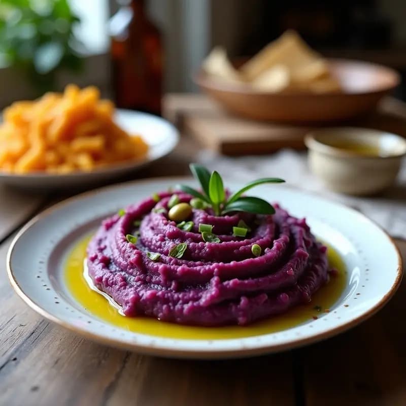Puré de Boniato Morado y Aceite de Oliva: Receta Andaluza Keto en 15 Minutos