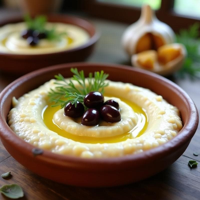 Puré de Coliflor y Aceitunas Kalamata con Ajo Asado: Receta Vegana Griega en Thermomix