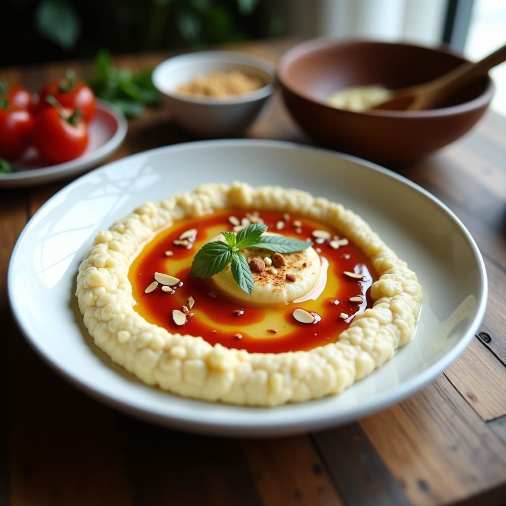 Puré de Coliflor con Ajo Negro y Romesco: Receta Española Keto en Airfryer