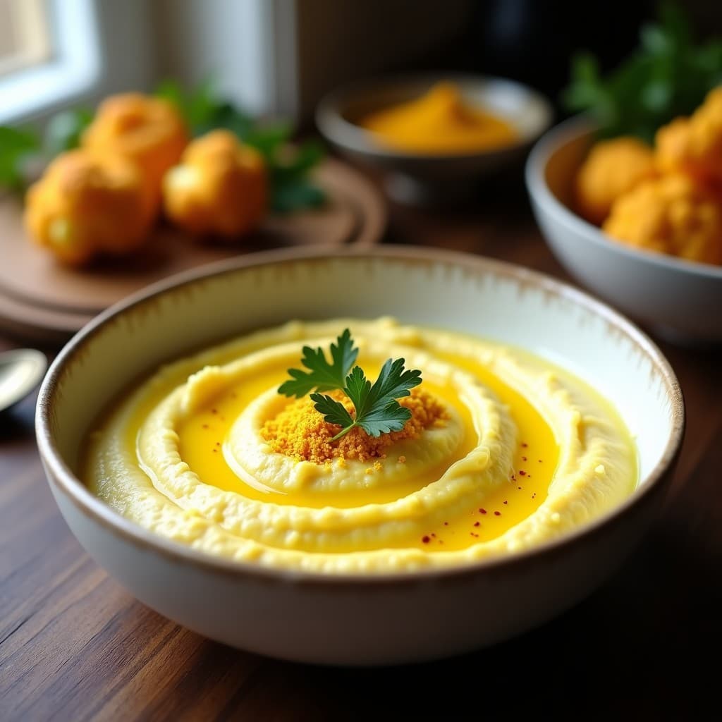 Puré de Coliflor con Azafrán y New Roots: Acompañamiento Keto y Reconfortante