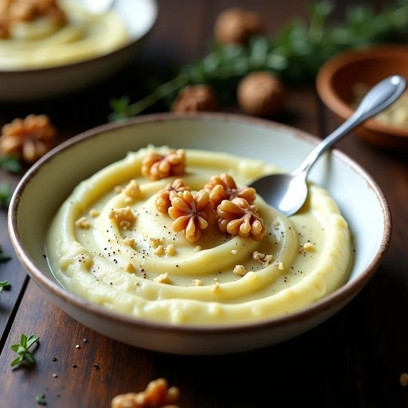 Puré de Coliflor con Queso Azul y Nueces: Receta Keto en Olla Exprés Cremosa