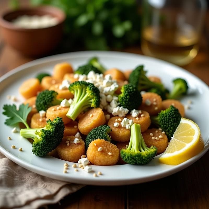 Purpurina de Brócoli y Queso Feta: Receta Griega en Airfryer con Toque Crujiente