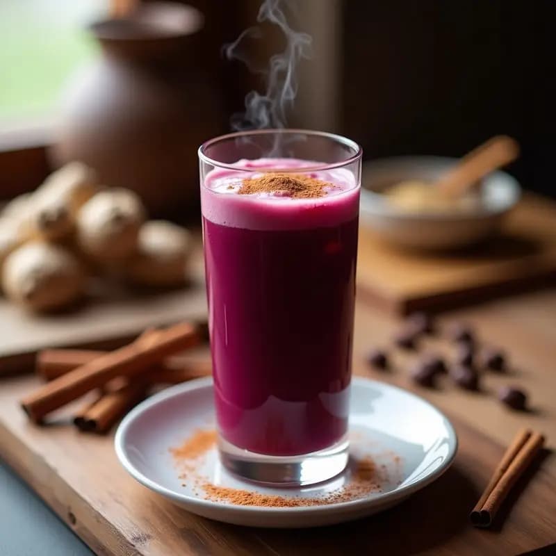 Purpurina Culinaria: Café Latte de Remolacha y Especias para Energía Natural