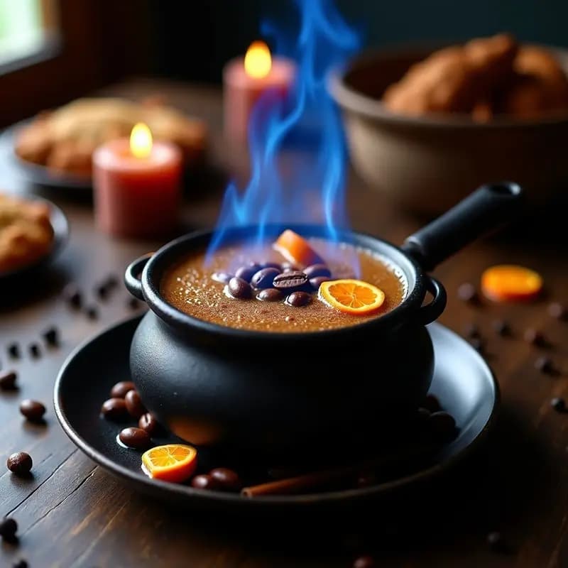 Queimada gallega con granos de café: Bebida ritual de fiestas mágicas