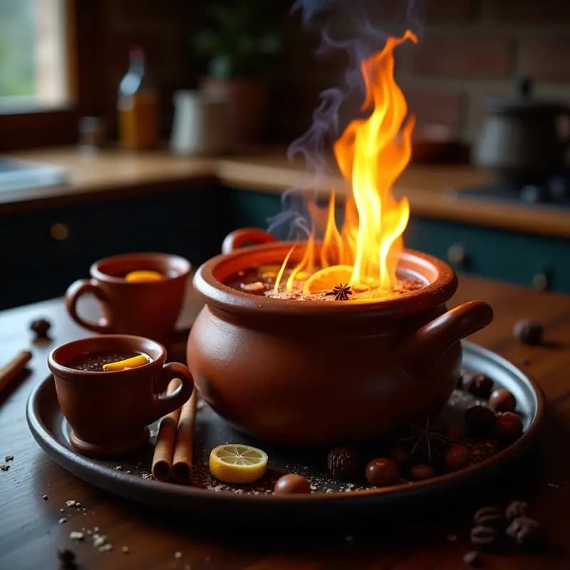 Queimada Gallega: Bebida Tradicional con Fuego y Especias para Noche de Invierno